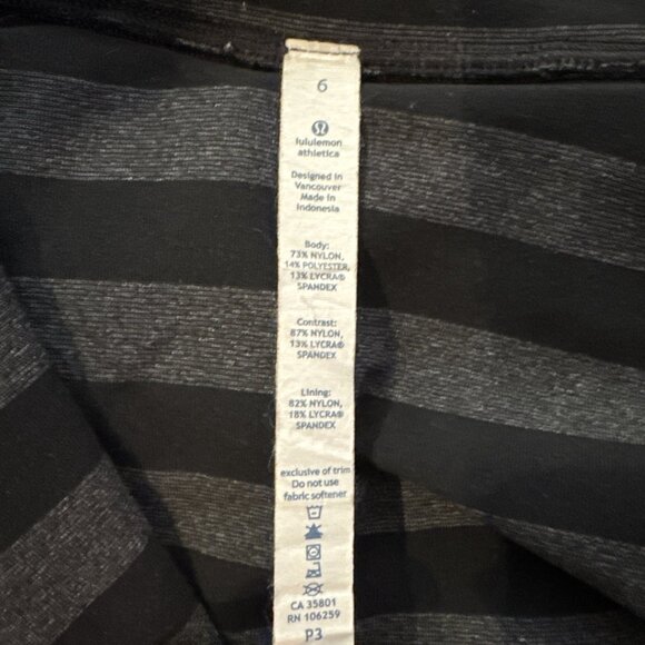 Lululemon Stride Jacket Full Zip Hoodie Black Grey Macro Stripe size 6 pockets - Picture 12 of 12